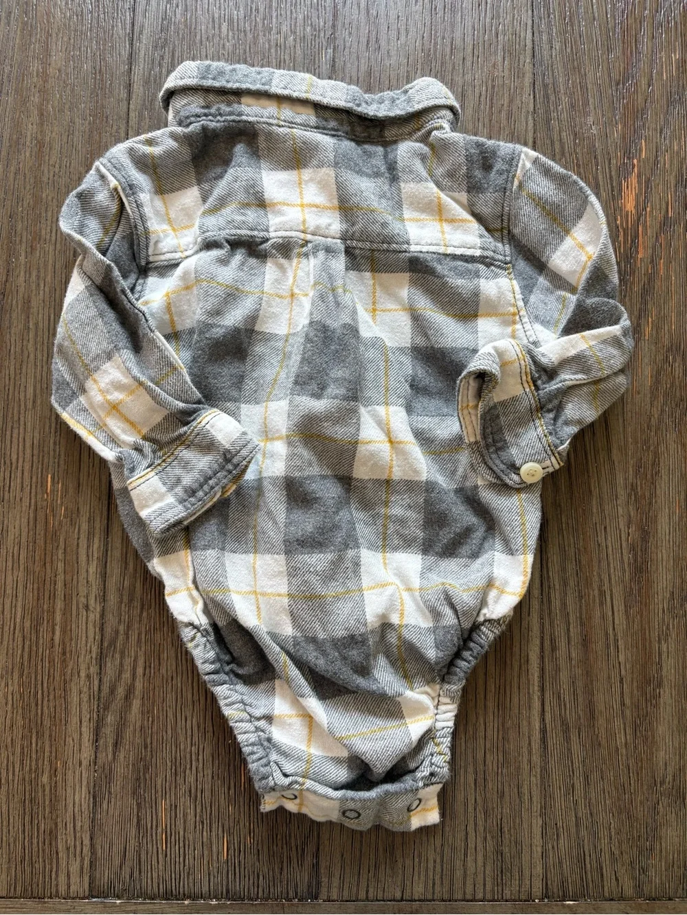 Gymboree Plaid Button Up Plaid Bodysuit with Fleece Lined Gap Jeans
